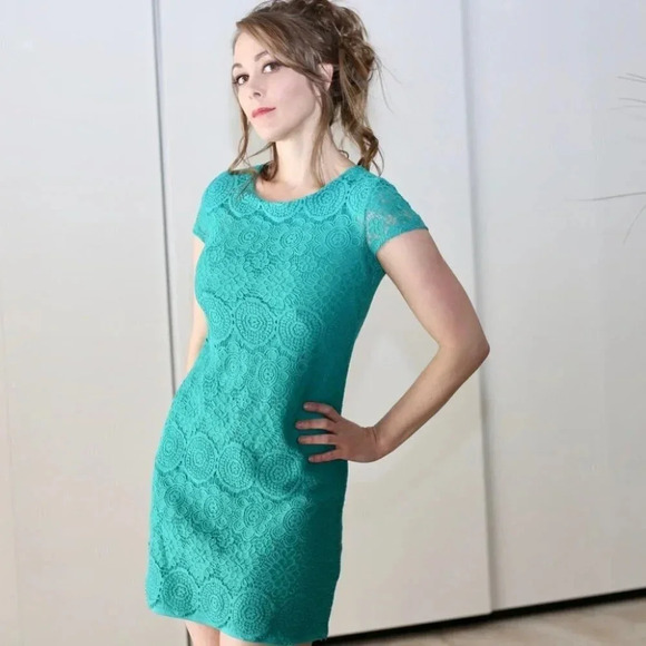 Laundry teal lace dress - Picture 1 of 6